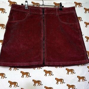 American Eagle pink corduroy zip-up skirt size 14